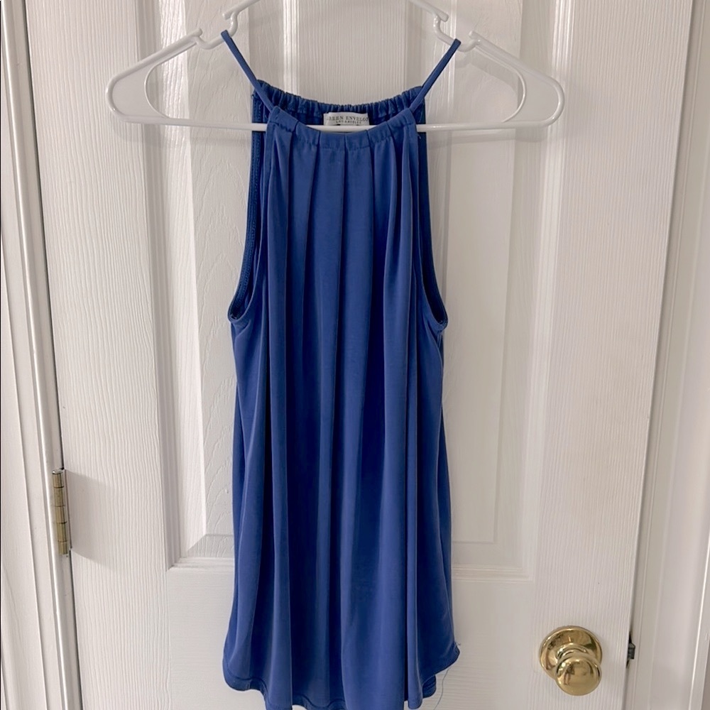 Periwinkle Pleated Sleeveless Camisole